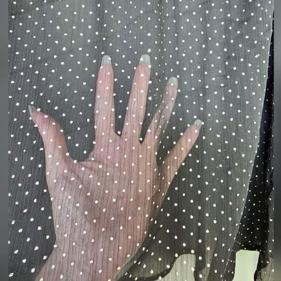 SANCTUARY Sheer Volume Metallic Top in Black, Size Large - Picture 9 of 10